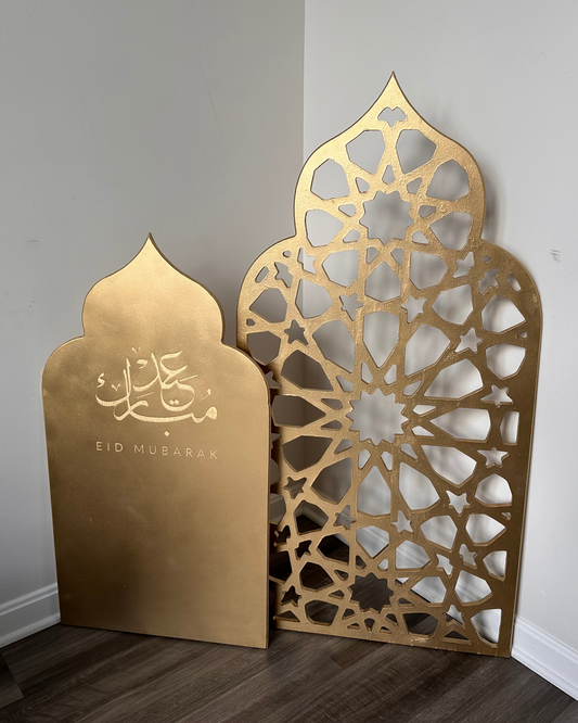 Wooden Islamic Eid Mubarek Decoration 2 pc